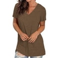 thumbnail image 6 of TEMOFON Women Plus Size T-Shirts Summer Short Sleeve Blouses Comfy Fashion V Neck Tops Trendy Loose T-Shirts for Women, 6 of 6