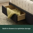 thumbnail image 7 of Rest Haven Jasper Upholstered Platform Bed with Drawers, Full, Black, 7 of 7