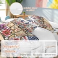 thumbnail image 2 of King 4 Piece Bedding Set 4th of July Watercolor Flower Soft Breathable Duvet Cover and Pillowcase, Vintage American Flag Duvet Cover Set Bed Sheets for Bedroom Dormitory Guest Room, 2 of 9