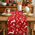 thumbnail image 4 of Table Runner 90 Inch Long - Christmas Reindeer SnowflakesDecorative Table Scarf,Red and WhiteDining Table Runners for Wedding Party Kitchen Dining Tables, 4 of 9
