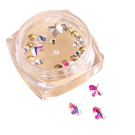 UDIYO Nail Decoration Plentiful Quantity Sparkling Surface Glass Drill Colorful Shining Butterfly Style DIY Nail Art Ornament Beauty Supplies