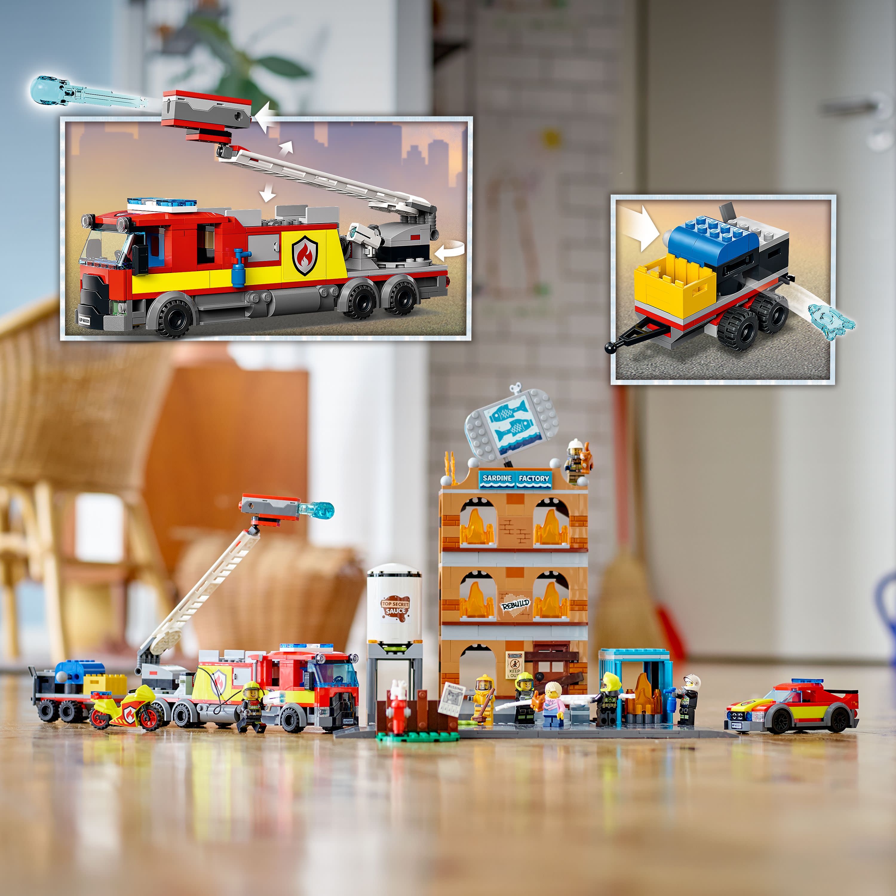 LEGO City Fire Brigade 60321 Building Set with Toy Fire Truck and Five Minifigures. Pretend Play Fire Engine Toy for Kids, Boys, and Girls Ages 7+ - image 5 of 8