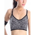 thumbnail image 3 of PULLIMORE Women Seamlesss Racerback Sport Bra Removable Pad Yoga Lingerie Bras for Yoga Gym Workout Fitness (L, Gray), 3 of 9