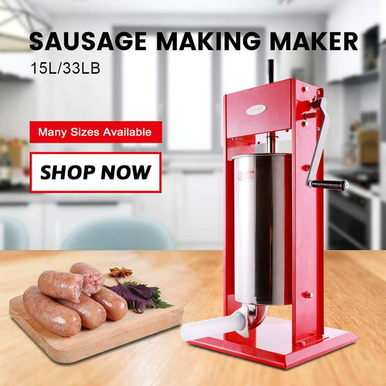 Hakka 30 Lb/15 L Sausage Stuffer 2 Speed Stainless Steel Vertical Sausage  Maker