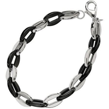 Primal Steel Stainless Steel Black IP-Plated Fancy Bracelet, 7.5