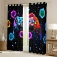 thumbnail image 2 of Castle Fairy Teens Boys Abstract Gradient Gamepads Black Out Curtains,Video Game Curtains Pack of 2 (42x63 Each),Galaxy Geometric Honeycomb Bedroom Curtains,Lightweight Room Decor, 2 of 6