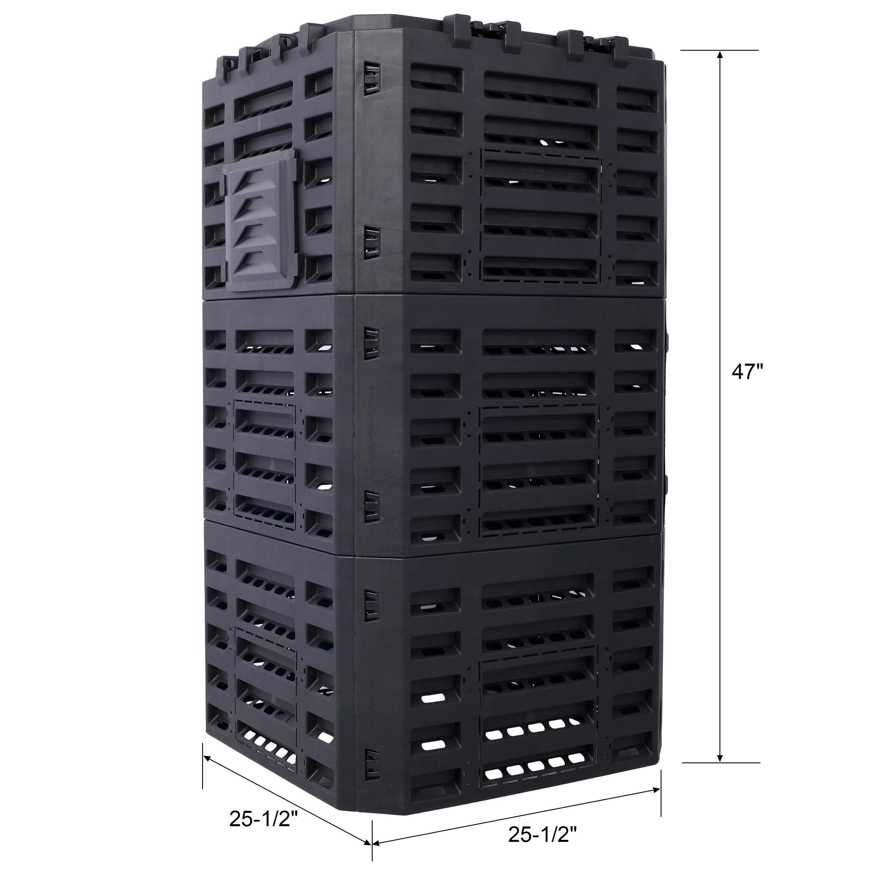 Garden Composter Bin Made from Recycled Plastic – 132 Gallons (500Liter) Large Compost Bin - Create Fertile Soil with Easy Assembly, Lightweight, Aerating Outdoor Compost Box