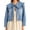 Blue, variant on Women Casual Denim Jacket Long Sleeve Collared Shirt Coat with Pockets