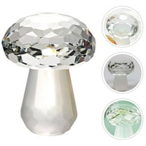 LEORX 1Pcs Crystal Mushroom Statue for Garden 5x4x4cm Transparent Home Decoration