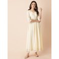 thumbnail image 2 of Indya Women's Ivory Foil High Slit Belted Kurta, 2 of 6