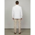 thumbnail image 3 of J. METHOD Men's Long Sleeve Cuban Guayabera Shirt Short Sleeve Button Down Classic Embroidered 4 Pockets Casual Top NEMT118 White XL, 3 of 4