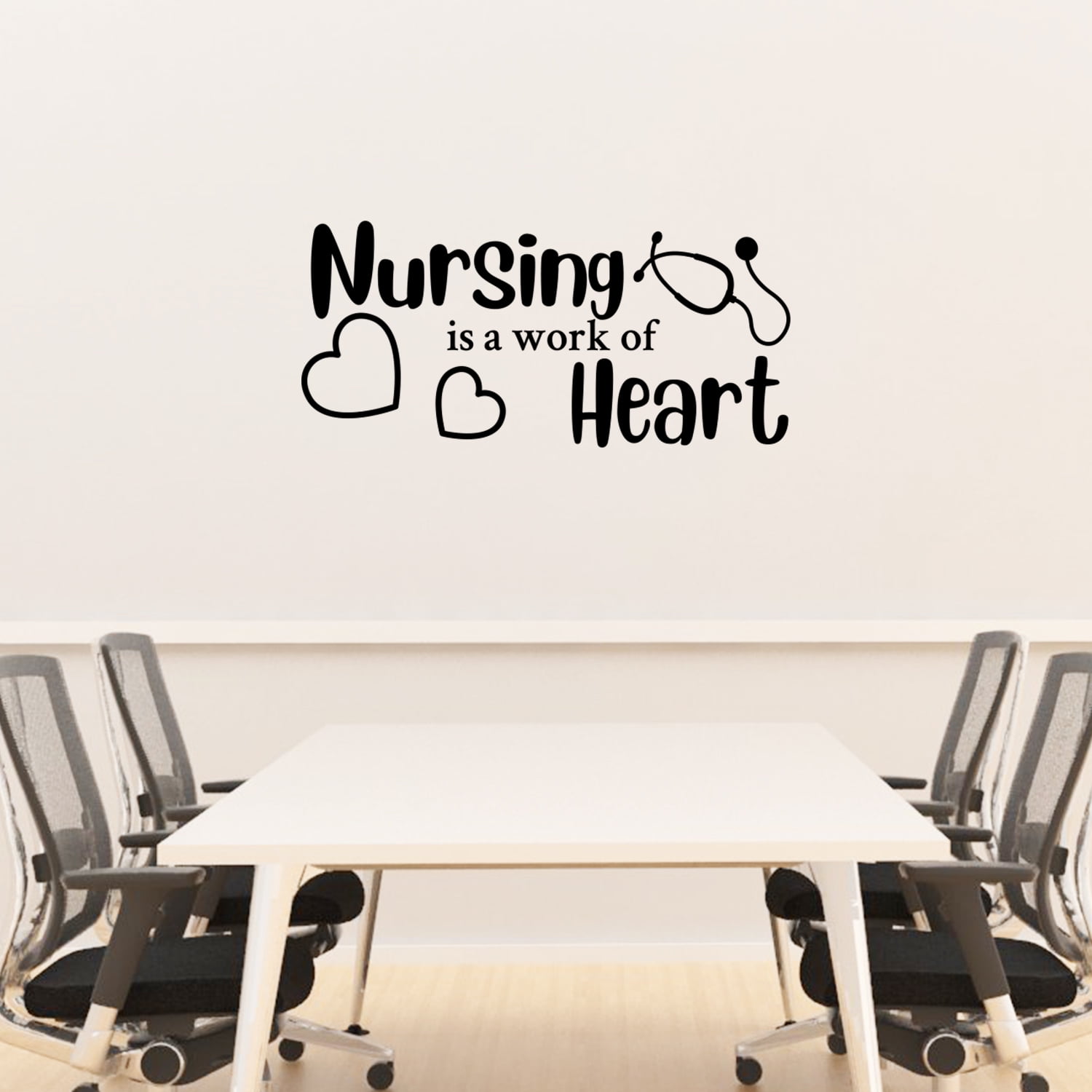 Nursing Is a Work of Heart Decal Nurses Medical Wall Sticker Quote Nurse Appreciation Gift Vinyl Lettering Decor