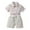 Beige, variant on Toddler Boys Fashion Outfits Spring Summer Short Sleeve Shirt Printing Tops Shorts with Tie Belt Gentleman Clothing 4 Piece Set, Sizes 0-4 Years