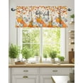 thumbnail image 2 of Fall Thanksgiving Kitchen Valances for Windows Orange White Teal Pumpkins Maple Leaf Valance Curtains&nbsp; for Kitchen /Living Room/Bedroom/ Bathroom Decor, 54"x18 " ,Rod Pocket 1 Panel, Linen, 2 of 7