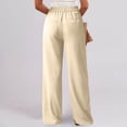 thumbnail image 5 of Bzhegqhd Women's Fashion Solid Color office Casual Button Zipper Elastic Waist Pocket Straight Pants, 5 of 8