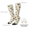 thumbnail image 3 of Daiia Sports Socks Pug Dog Face Printed Novelty Crew Socks for Men Women Knee High Socks Cotton Socks Soft & Breathable Support Unisex Socks, 3 of 9