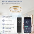 thumbnail image 3 of Ventilador de techo LEDIARY, 22 pulgadas, luz dorada regulable, 6 velocidades, 110 V, 3 of 7