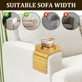 thumbnail image 5 of Hvxrjkn Foldable Bamboo Sofa Armrest Tray with Anti-Slip Cup Holder Fits Mugs, Remote, Phone - Fits 4-9" Armrests for Couch, Recliner, Loveseat, 5 of 9