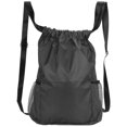 thumbnail image 2 of Drawstring Gym Bag, Polyester Fiber Drawstring Bag  For Travel For Women Black, 2 of 8