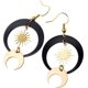thumbnail image 1 of Pendientes góticos boho de sol y luna, colgante de estrella de luna creciente, pendiente celestial, 1 of 5