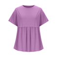 thumbnail image 4 of Sakmal Crew Neck Workout Shirts Women Short Sleeve Peplum Maternity Oversized Tops Loose Casual T-Shirts Spring Outfits For Women 2025, 4 of 8