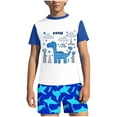 thumbnail image 2 of Fnooota Boys Rash Guard Swimsuits 2 Piece, Fashion Surfing Short Sleeve Kids Bathing Suits Boys'Swimwear Multicolor Size 10-12, 2 of 8
