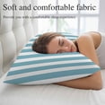 thumbnail image 5 of Aqua Striped Lumar Pillow Covers, Modern Farmhouse Blue White Stripes Soft Breathable Throw Pillow Cases with Invisible Zipper, Decorative Pillowcase Pillows Protectors for Sofa Bed Chair 16"x24", 5 of 9