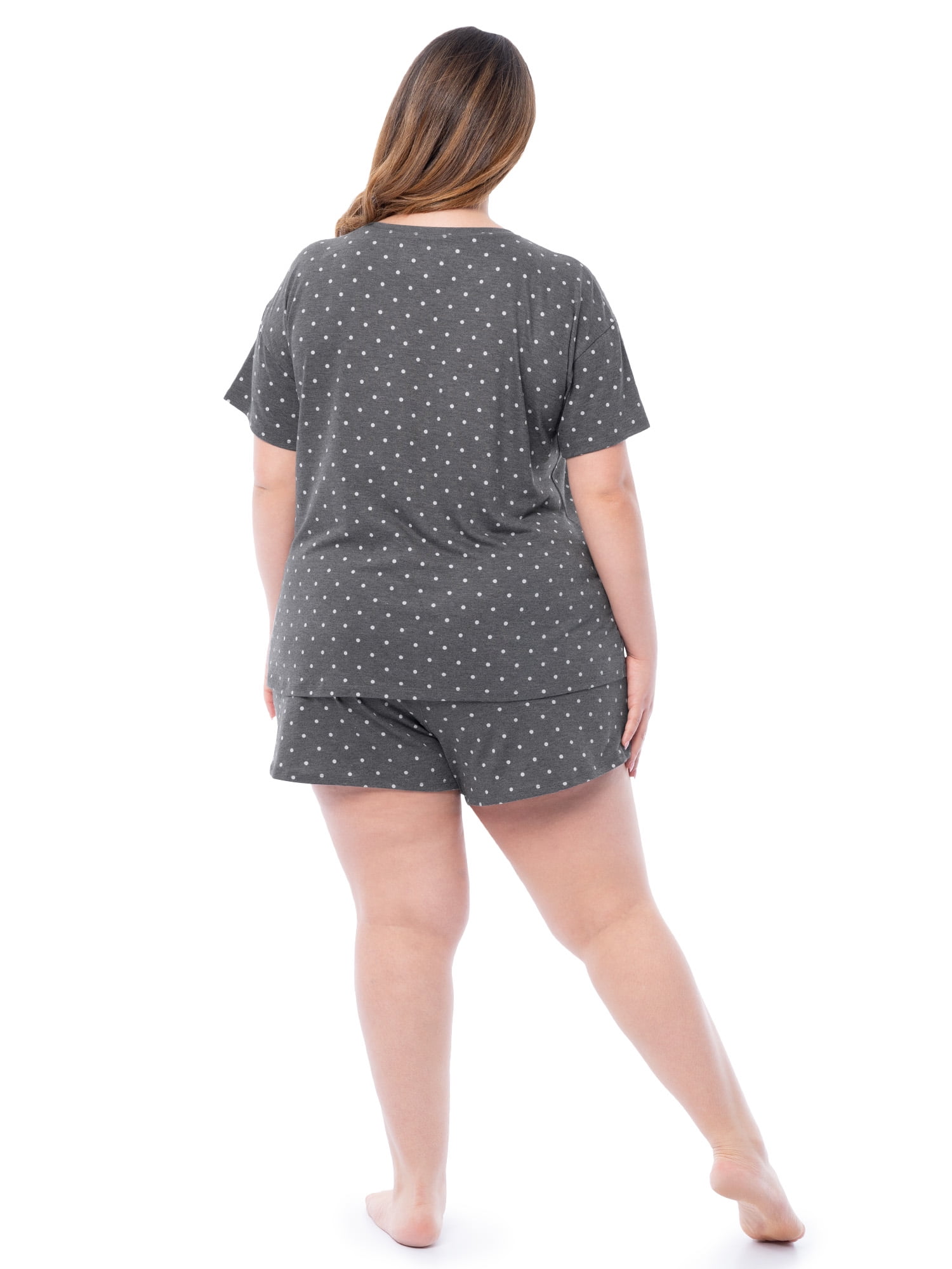 Fruit of the Loom Women's Soft and Breathable Short Sleeve Crew Top & Pajama Short Set, Sizes S-4X