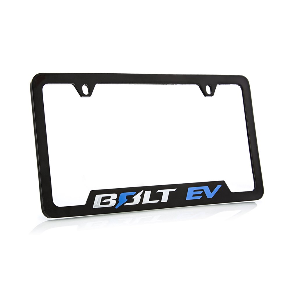 Chevrolet Bolt EV Zinc License Plate Frame with Powder Coated Black