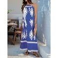 thumbnail image 4 of Summer Dress for Women 2025 Floral Sundress Spaghetti Strap Flowy Beach Vacation Boho Maxi Dresses Blue XL, 4 of 7