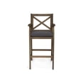 thumbnail image 4 of Salvatore Outdoor Acacia Wood Barstools, Gray Finish and Dark Gray, Set of 4, 4 of 8