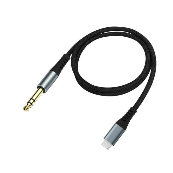 Strhowill 3.3ft/1m USB-C to 6.35mm TRS Stereo Cable,Threaded Metal Housing - With laptops,tablets,smartphones,and professional audio equipment