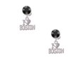 thumbnail image 2 of Delight Jewelry I 'Heart' Boston Black Crystal Clip on Earrings, 2 of 5