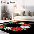 thumbnail image 2 of ODIKA 5'x7' Machine Washable Non-Slip Area Rug, Festive Winter Holiday Yarn Knotting Decoration High Traffic Rug, Red, 742804, 2 of 7