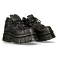 thumbnail image 3 of NEW ROCK 106N-S52 TOWER SHOES Metallic Black Leather Biker Punk Gothic Boots 45, 3 of 6