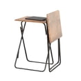 thumbnail image 3 of FurnitureR Industrial Folding TV Tray Tables Set of 2, Rustic Brown Wood Grain Snack Tables for Sofa Couch, Space Saving Small Side Table for Living Room, Fully Assembled, 3 of 19