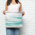 thumbnail image 2 of Turquoise Gray White Pillow Covers 16x16 Inch Decorative Throw Pillow Cover, Country Abstract Ombre Mottled Sofa Pillowcases Accent Cushion Case Home Decor Bedroom Living Room, 2 of 6