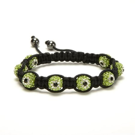 Alexander Kalifano SB-EE-13 Shamballa Evil Eye Crystal Bracelet - Peridot Green