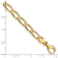 thumbnail image 2 of 14k Yellow Gold Solid Fancy Lobster Closure 6mm Hand Polished Open Link Chain Bracelet 8 Inch Lobster Claw Link Bracelet, 2 of 2