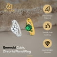 thumbnail image 7 of 14k Gold Over Silver Emerald CZ Floral Ring, 7 of 7