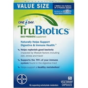 TruBiotics Daily Probiotic, 60 Capsules - Gluten Free, Soy Free Digestive + Immune Health Support Supplement for Men and Women