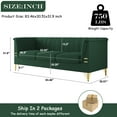 thumbnail image 5 of Atumon Velvet Sofa, Velvet Sofas and Couches, 3-Seat Sofa with Gold Metal Legs, Modern Sofa Couch Furniture, Velvet Upholstered Sofa for Living Room Bedroom, 83.46"L x 30.51"W x 31.9"H, Green, 5 of 10