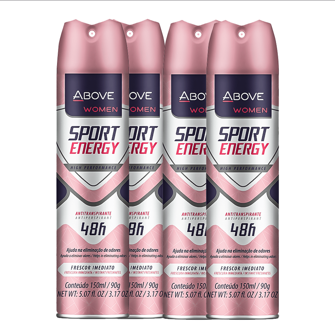 ABOVE 48 Hours Set, Antiperspirant Deodorant for Women, Sport Energy, 4 Pc