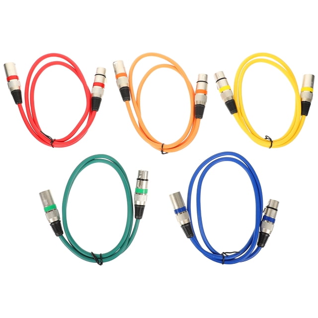 5 Pcs Câbles de Microphone Extension Câbles Audio Fils Audio Mâle à Femelle Câbles