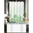 thumbnail image 6 of No Hook Cloth Fabric Shower Curtain with Snap in Liner, Palm Trees Waterproof Shower Curtains Set with See Through Top Window, Green Tropical Plants Summer Forest Scenery Bath Curtains Shower 72"x72", 6 of 6