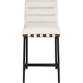 thumbnail image 3 of Meridian Furniture Burke Cream Vegan Leather Counter Stool, 3 of 7
