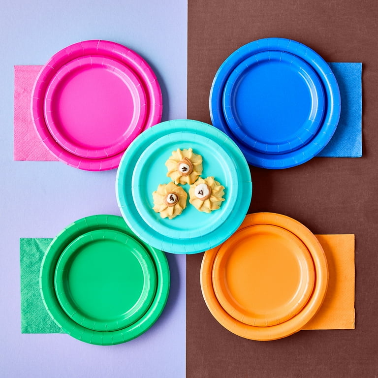 Way to Celebrate! Bright Colored Small Party Solid Tangerine