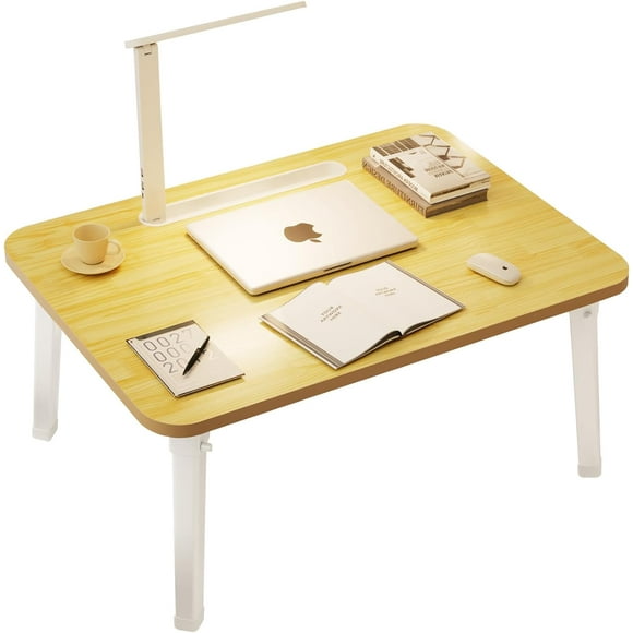 UTAH-Foldable Lap Desks for Laptop with Light, Multi-Functional Laptop Table for Bed Trays, Portable Folding Lap Bed Desk for Adults Kids Writing,Reading,Drawing and Eating, Floor Table
