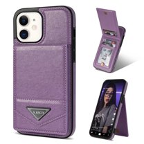 Mantto Back Wallet Case for iPhone 11 - Premium PU Leather Phone Case with Card Holder - Shockproof RFID Blocking Flip Kickstand Full Body Protection Cover for iPhone 11 - Purple