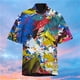 thumbnail image 2 of Camisas Y s Camisa de manga corta con estampado digital 3d de ocio de tendencia de moda de playa de turismo de vacaciones de verano para hombres (BK1, XXL), 2 of 4